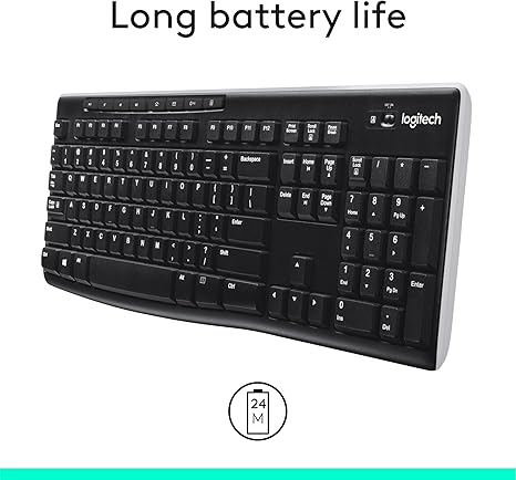 Logitech K270 Wireless Keyboard for Windows, 2.4 GHz Wireless